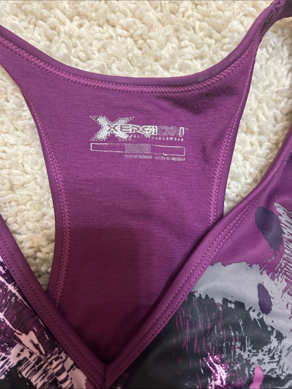 Xersion Purple Abstract Racerback Tank - Picture 2 of 5